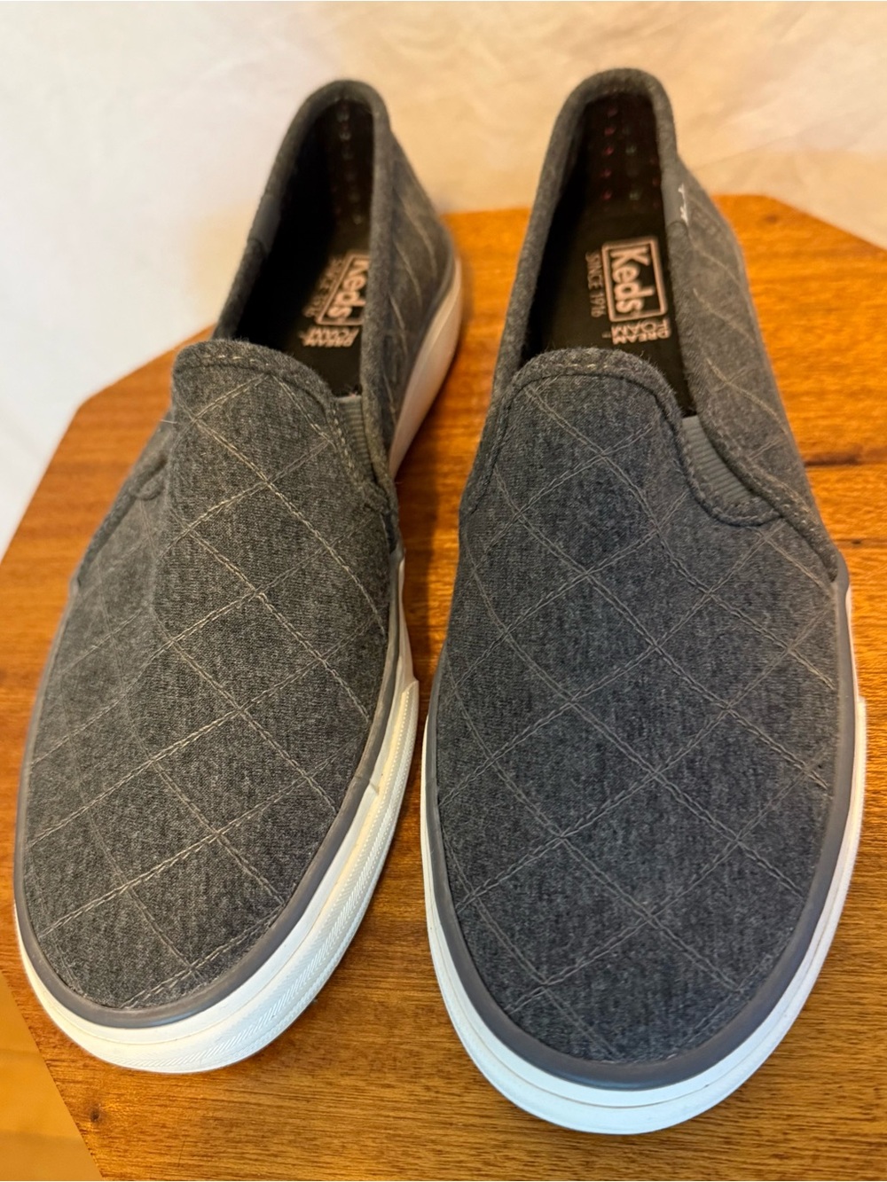 Keds Women’s Quilted Dark Gray Slip-On Loafers